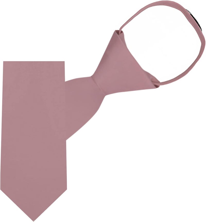 Jacob Alexander Boy's 11" Pretied Solid Color Zipper Tie - Image 1